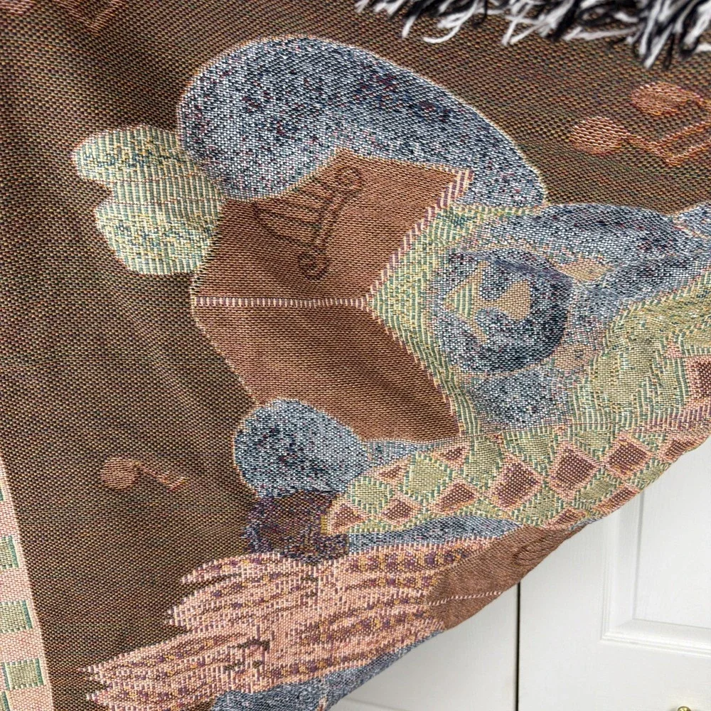 Christmas Teddy Bear Carolers Woven Tapestry Throw Blanket Holiday Afghan 50x60